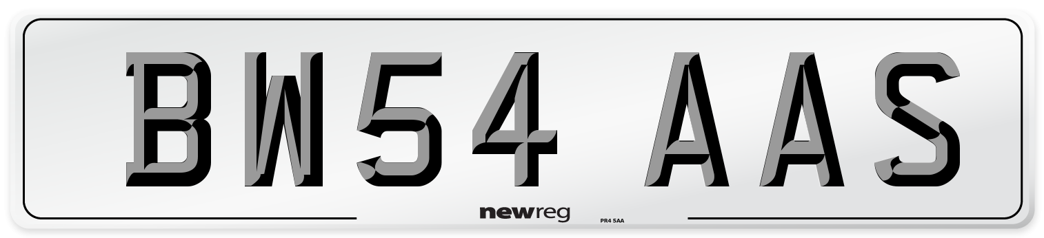 BW54 AAS Number Plate from New Reg